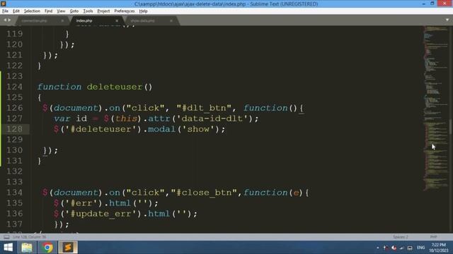 Delete Data using Bootstrap Modal in PHP with AJAX Jquery with Source Code