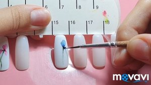 Акварельная техника, акварель на ногтях. Акварель на ногтях, Акварельные цветы