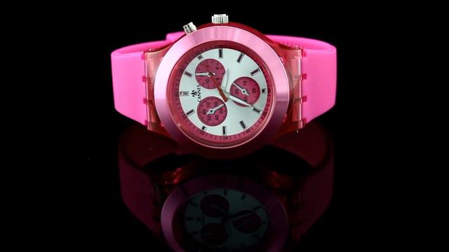 Fuchsia LED Light Up Jelly Watch With Decorative Chronograph Dials смотреть онлайн