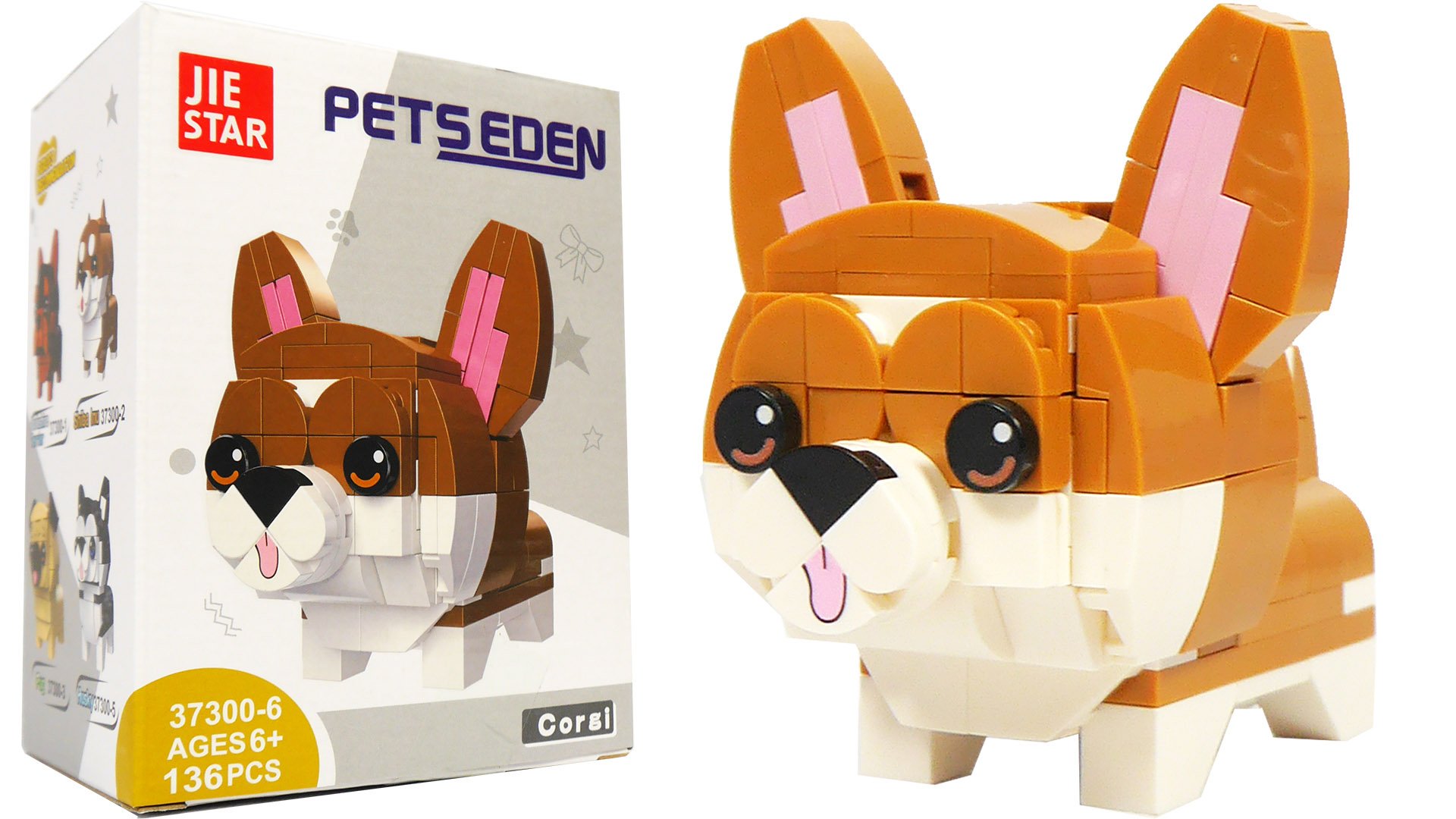 Собираем из ЛЕГО весёлого щенка Корги - Jie Star Pets Eden 37300-6