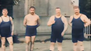 Иван Поддубный. Кинохроника в цвете. 1912 г.4к