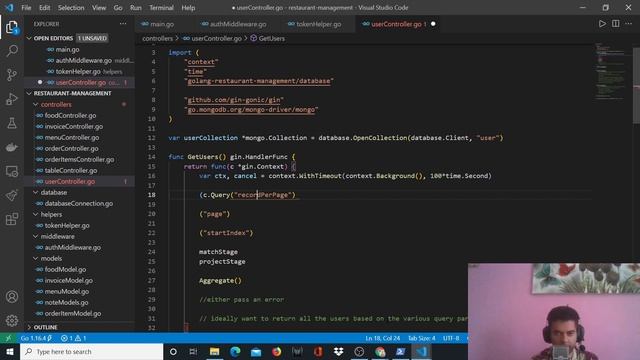 GOLANG PROJECT - Restaurant Management Backend PART - 15 ⛱️