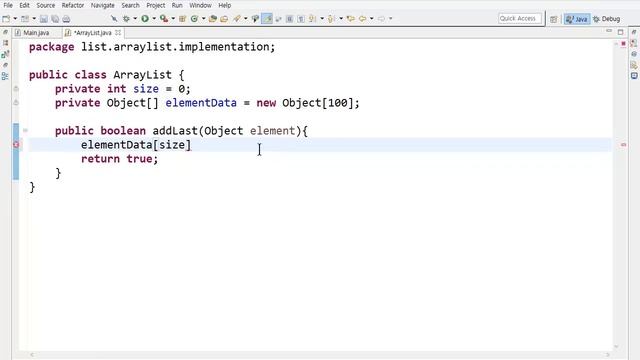 ArrayList - java 구현 2 - addLast смотреть онлайн