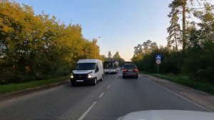 Утром на машине по улицам Подмосковья. Балашиха. Сентябрь 2023