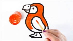 Как нарисовать ЯРКОГО ПОПУГАЯ / мультик раскраска ПОПУГАЙ  для детей / Раскраски малышам