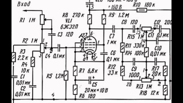 Ламповый предусилитель с темброблоком схема