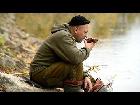 Осень, река, листопад, звуки дождя и потрескивание  огня , звуки АСМР, походная кухня.