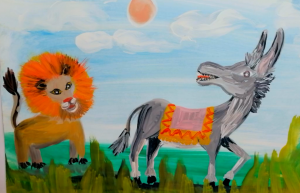 Как нарисовать сказку "Как осёл петь перестал".