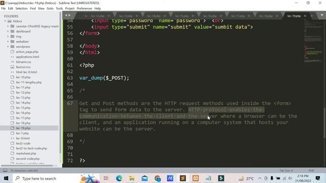 Lec#19 - FREE PHP COURSE 2022 (concept to code) | POST GET methods & super global variables