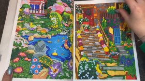 Обзор на законченную раскраску Glorious Gardens от Creative Haven