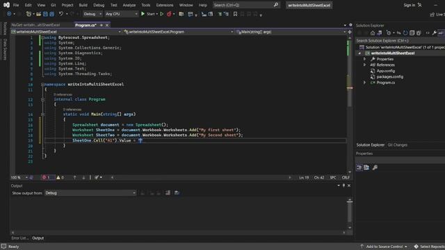 How to write data in to multiple sheet excel file using C# / How to write into excel file using C#