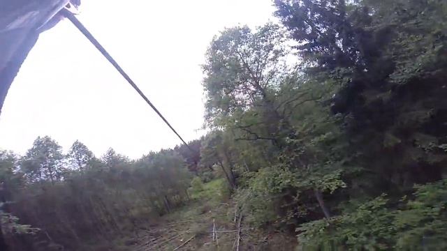 Спуск-троллей 115 метров. Веревочный городок "Вяча". Камера GoPro смотреть онлайн