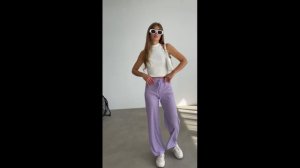 Женские штаны трикотаж рубчик AJOUR | 1000 VESHCHEY
