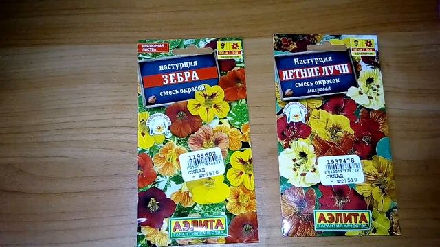 Настурция Зебра и Летние лучи, смесь окрасок - ознакомление смотреть онлайн