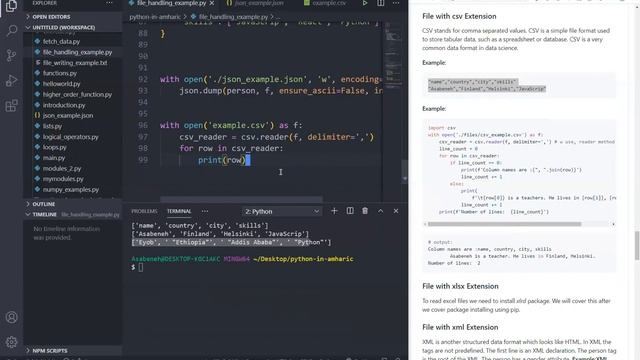 Python in Amharic: Day 11 -File handling - 3/3