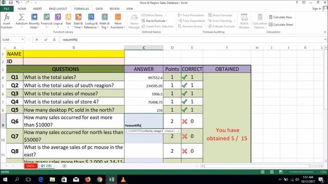 MS-Excel-2013: 10 Sales Questions solved by using Formulas смотреть онлайн