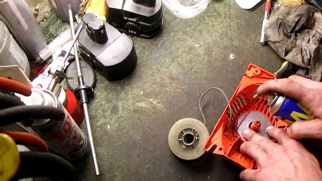 Ремонт стартера бензопилы (сломана пружина) смотреть онлайн