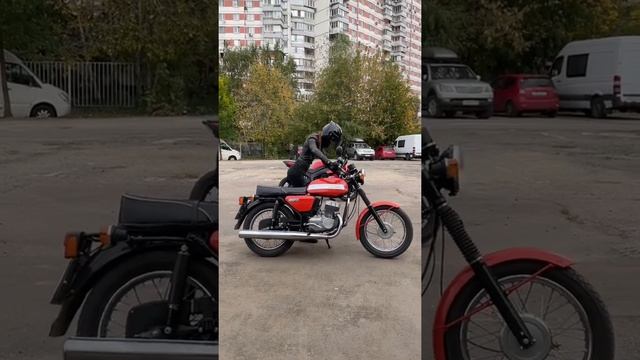 девушка завела мотоцикл яву #мотоТаня kawasaki or jawa