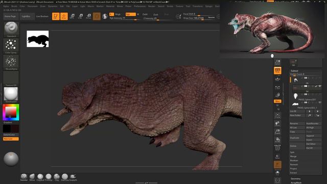 Zbrush to Photoshop Timelapse - Alien Trex Concept смотреть онлайн