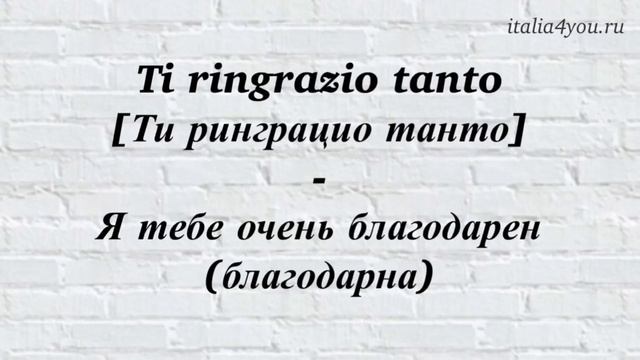 4. Как поблагодарить на Итальянском?| Итальянский для путешественников