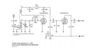 12AU7 12VDC Regenerative Receiver  40 M | Ламповый КВ регенератор с низковольтным питанием