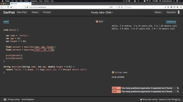 017 Named parameters in Dart | Flutter Full Course