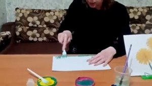 Рисование. Нетрадиционным способом: "Цветы на поляне".