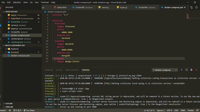 docker compose yml multi container app Visual Studio Code 2020 06 26 07 38 28 смотреть онлайн