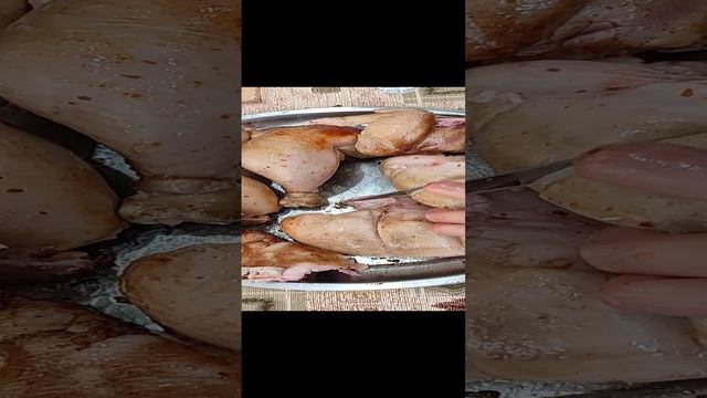 Продолжение разделки копчёной курицы