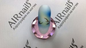 МК Зимний пейзаж. Аэрография на ногтях  с трафаретами