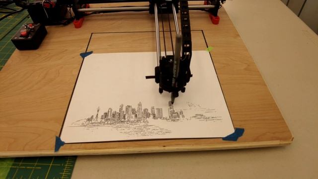 Seattle Skyline by Seattle Makers Drawbot
