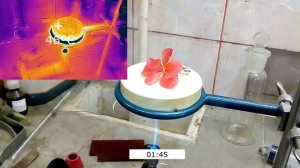 1.Воздействие открытого пламени (температура до +1300 °С) на цианатэфирный сферопластик в течение 4