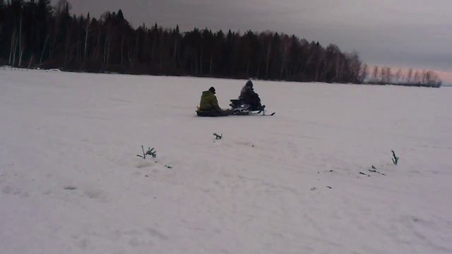 На рыбалку на миниснегоходе "хаски".
