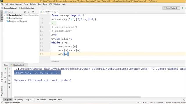 #34 Python Tutorial for Beginners | Quiz_6 Solution | python exercise solution