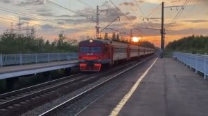 Прибытие "ЭТ2М" на о.п "7 км" #ржд #поезд #электропоезд