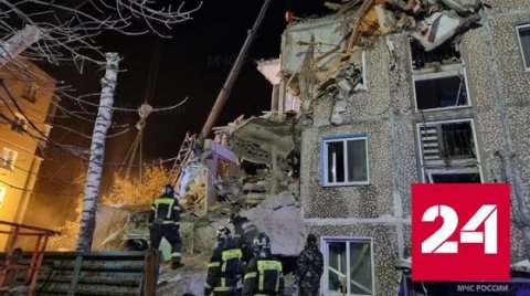 МЧС показало кадры разбора завалов на месте взрыва в городе Ефремове - Россия 24