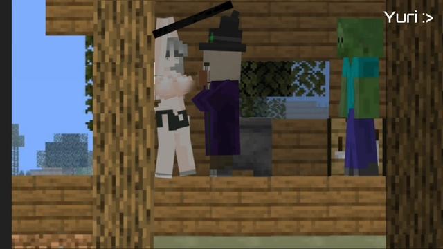 Minecraft giantess animation: witch hut 1 censored