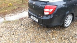 Двойной выхлоп Лада Гранта