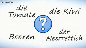 Овощи, фрукты, ягоды на немецком. Экзамен #2. Часть 1.