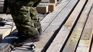 Сращивание бруса-балки перекрытия. Баня. Видео №10.