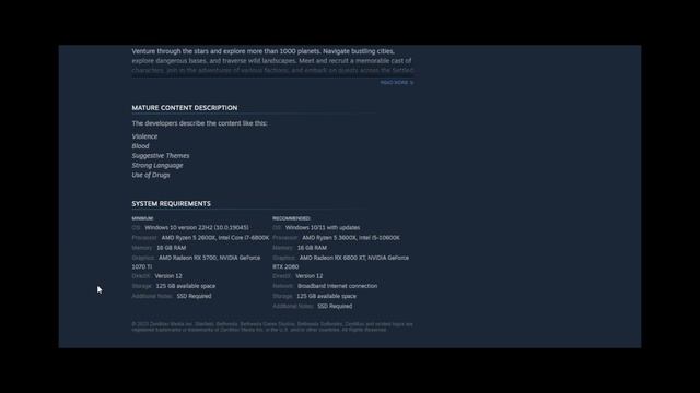 STARFIELD - Estimated Download Size & System Requirements смотреть онлайн