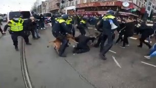 Разгон протестов в Нидерландах.