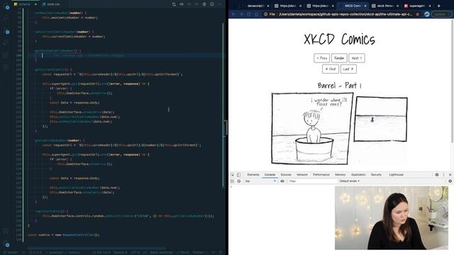 BUILD XKCD COMICS APP API PROJECT || XKCD API, SUPERAGENT, HTML, CSS JAVASCRIPT ES6 CLASSES TUTORIA