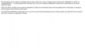 Wordpress: Any way to change post/page status when editing page?