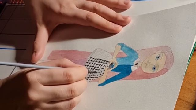 Рисую арт на мой ООАК эверяшки. Первые попытки  Fashion Illustration акварелью. фэшн иллюстрация