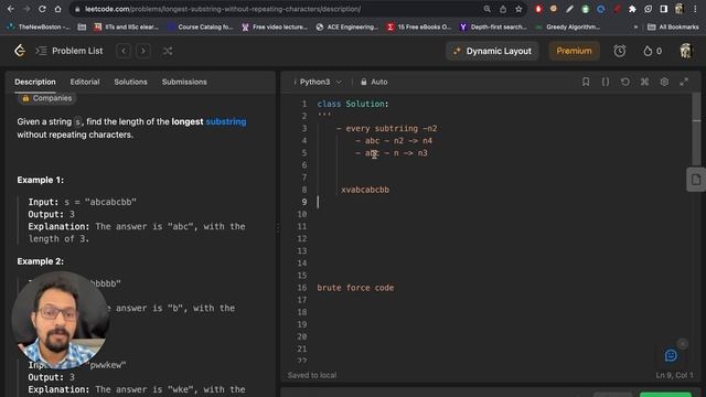 Longest Substring Without Repeating Characters |  Leetcode |  Python | HashMap | FAANG