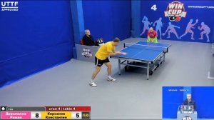 10:00 Дерыпаска Роман 3-0 Кирсанов Константин стол 4 Юг -1  18.11.20