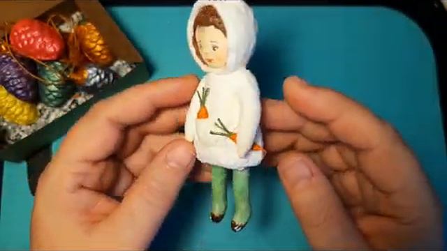 Ватные игрушки КуклАтель. Куколка из ваты - Девочка в костюме зайки.