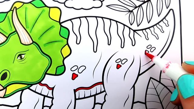 How to Draw a Triceratops Dinosaur for Kids ???Triceratops Dinosaur Drawing and Coloring Page смотреть онлайн
