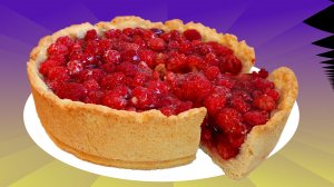 Торт с малиной в желе на песочном тесте